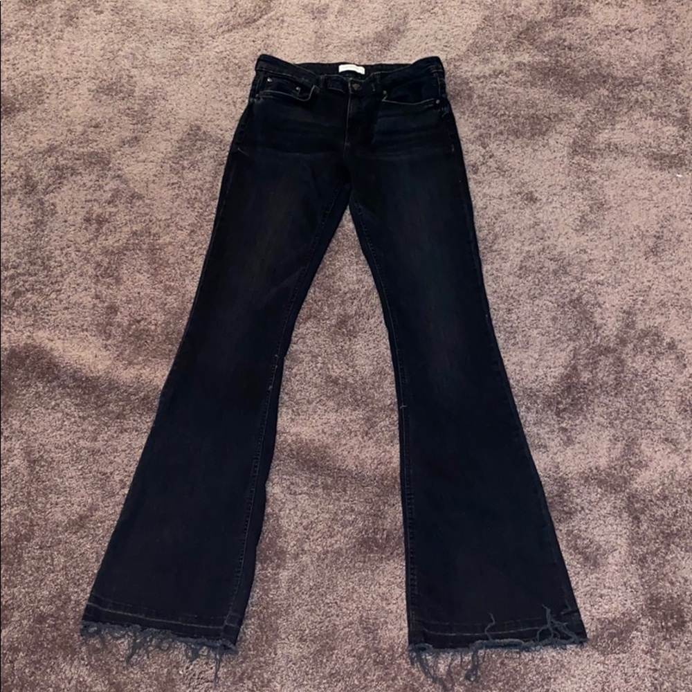 ZARA Women’s Raw Hem Bell-Bottomed Jeans Size 8